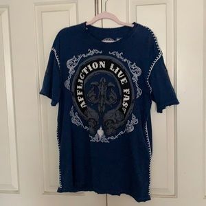 Affliction Blue men’s shirt.